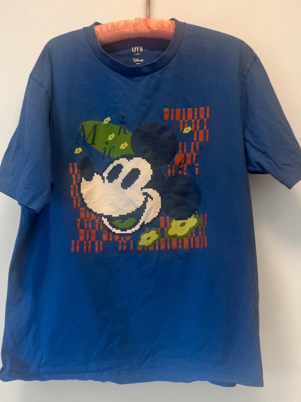 Mickey Mouse Graphic Tee Blue Disney x Uniqlo Size Large Casual Shirt